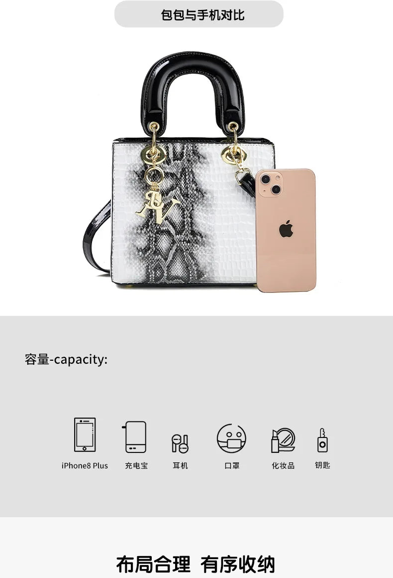 2024 High Quality Luxury Brand Designer PU Leather Shoulder Bag Women Hand Bags Crocodile Purses Ladies Messenger Handbag Totes