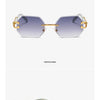 Small Frame Hexagon Rimless Sunglasses Men Retro Frameless Sun Glasses for Women 2024 Luxury Brand Square Eyewear UV400 Shades