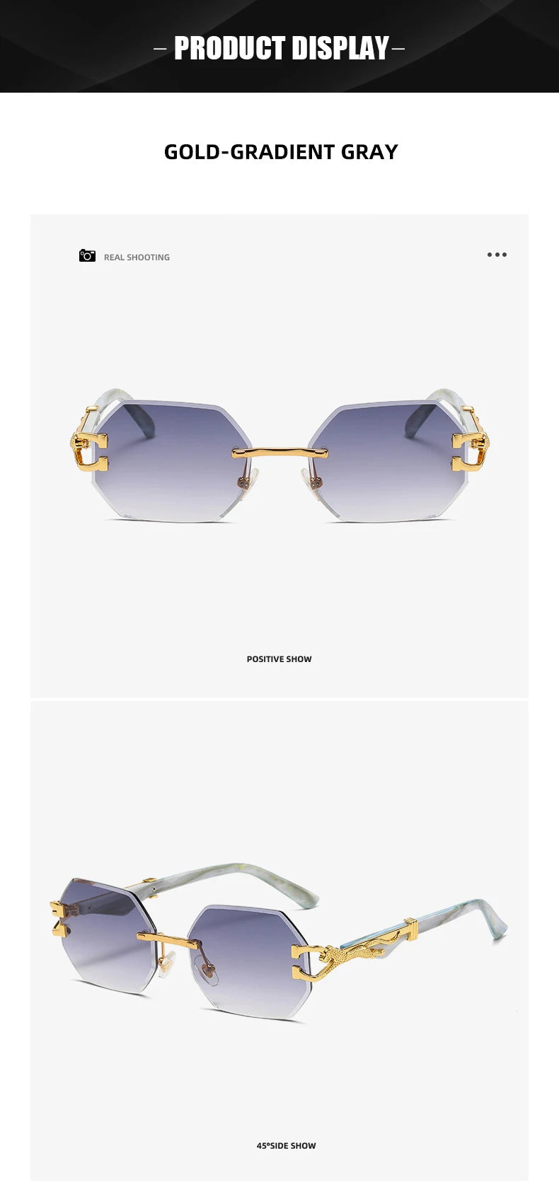 Small Frame Hexagon Rimless Sunglasses Men Retro Frameless Sun Glasses for Women 2024 Luxury Brand Square Eyewear UV400 Shades