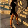 Elegant Womens Luxury Hollow Out Red Bow Casual Mini Dress Bow Evening Party Formal Short Dresses New Black White Gowns Street