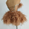 Ensemble haut et jupe sexy en dentelle, robe rose tendance, fête d'anniversaire, club dragqueen 303, performance  Y001