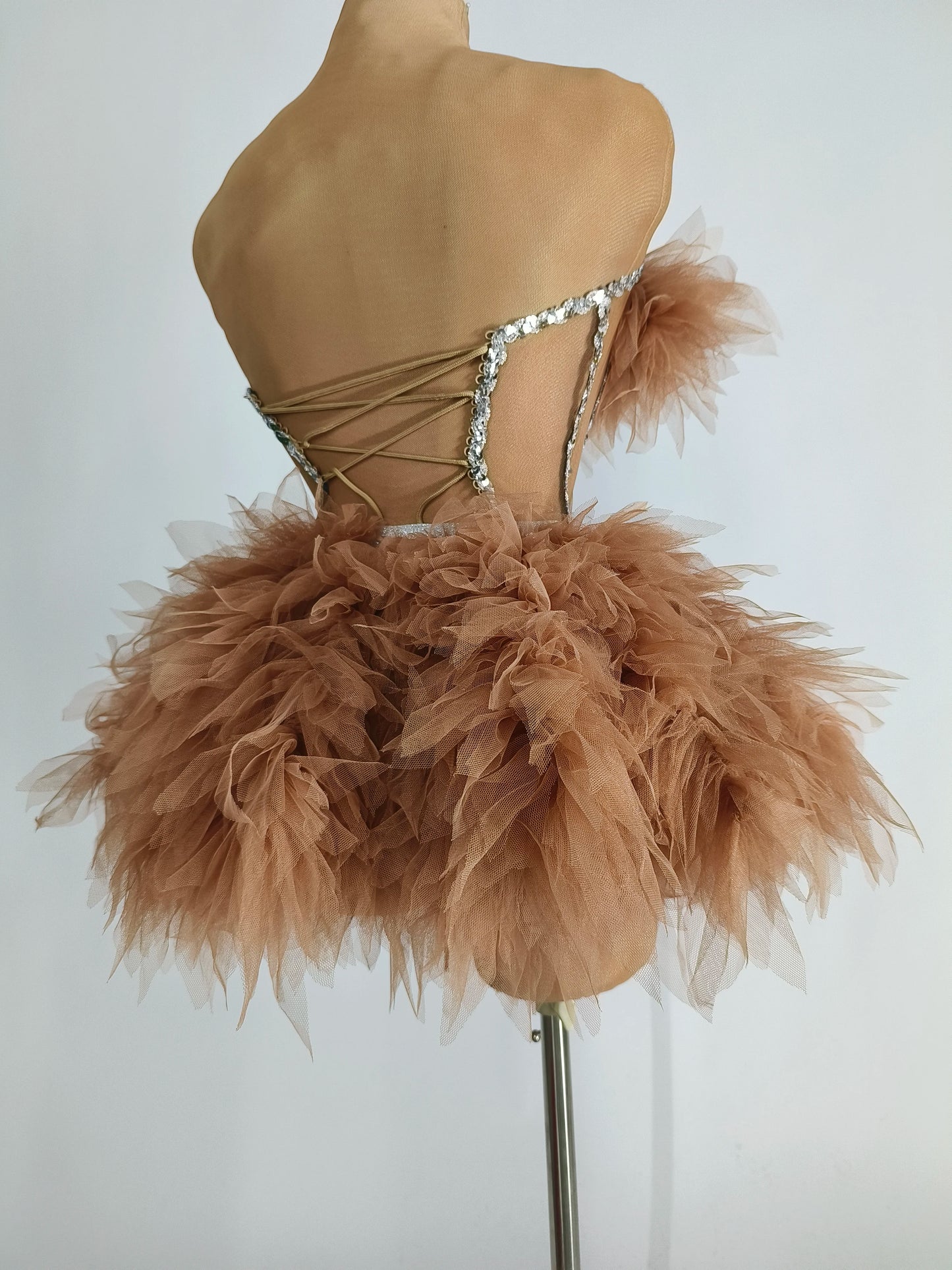 Ensemble haut et jupe sexy en dentelle, robe rose tendance, fête d'anniversaire, club dragqueen 303, performance  Y001