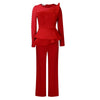 Luxury Jumpsuits & Rompers for Women Round Neck Beaded Transparent Sleeve High Waisted Elegant Female Birthday Party Overalls