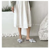 Oversize Bowtie Mule Shoes Women Fashion Pointed Toe Stripe Wave Slip-on Sandals Ladies Luxury Satin Silk Outdoor Flat Slippers