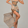Mozision Leopard Print Lace Split Sexy Maxi Dress Women Gown Elegant Patchwork Chiffon Sleeveless Backless Beach Evening Dress