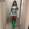 HLJ&GG Spring Summer New Letter Print Mesh Loose Basketaball Tshirts Women V Neck Short Sleeve Tops Fashion Pullover Streetwear