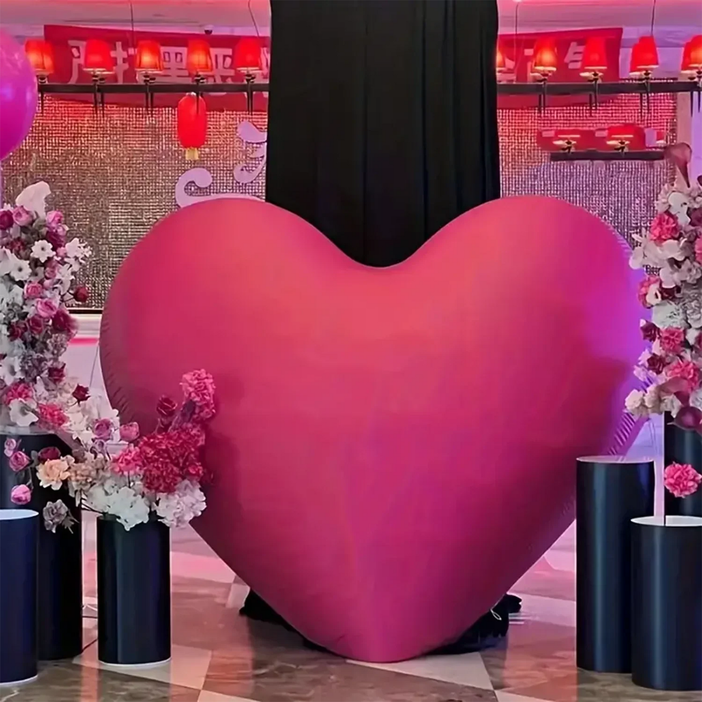 60Inch Heart-Shaped Foil Balloon for Brithday Propose Parties Decoration Oversize Balloon for Valentine's Day Wedding Decor