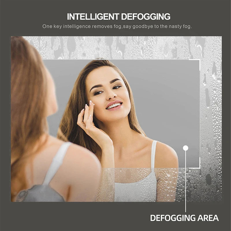 Bathroom Smart Makeup LED Mirror Adjustable light With Bluetooth Speaker Anti-Fog Human Body Induction Hotel Decoration Mirror