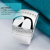 DOTEFFIL 925 Sterling Silver Big Smooth AAAAA Zircon Ring For Man Woman Fashion Wedding Engagement Party Gift Charm Jewelry