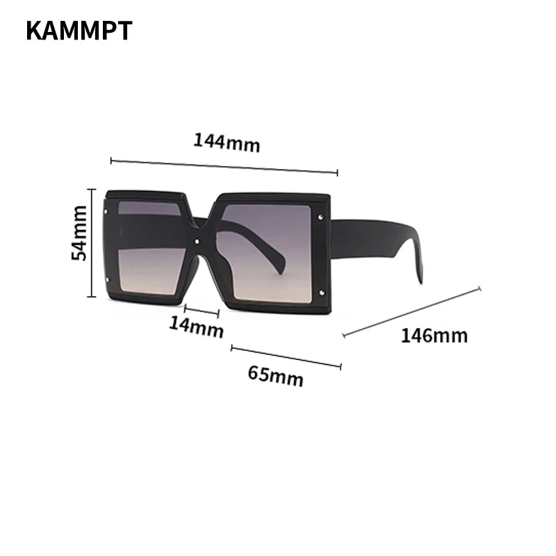 KAMMPT Square Oversized One-pieces Sunglasses Men Women Trendy Gradient Goggle Eyewear Fashion Luxury Brand Design Sun Glasses