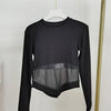 Summer Women T Shirt Girls T-Shirt Woman Clothes Long Sleeve Tops Spring Black Slim Tshirt Female Crop Top Tee Sexy Skinny Y2k