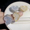 Full Micro Paved CZ Hollow Heart Ring High Quality Iced Out Bling Cubic Zirconia For Women Girlfriend Valentines Finger Jewelry