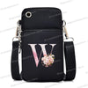 Women‘s Messenger Bag Small Handbag Crossbody Shoulder Wallet for Phone Sakura 26 Alphabet Print Coin Purse Ladies Card Holder
