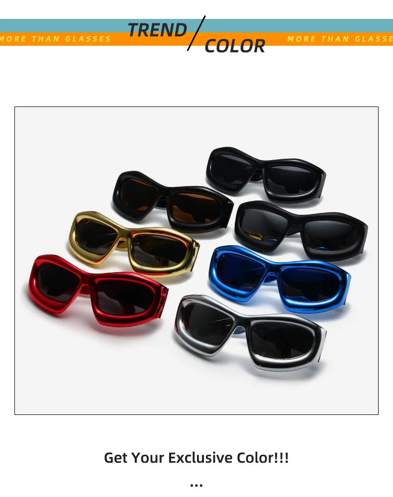Cool Exaggerated Glasses Future Science And Technology Sense Skiing Big Frame Sunglasses Dazzling Men And Womean