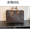 Large-capacity women's bags in Europe and the United States retro shoulder bag classic letters PU commuter handbags women