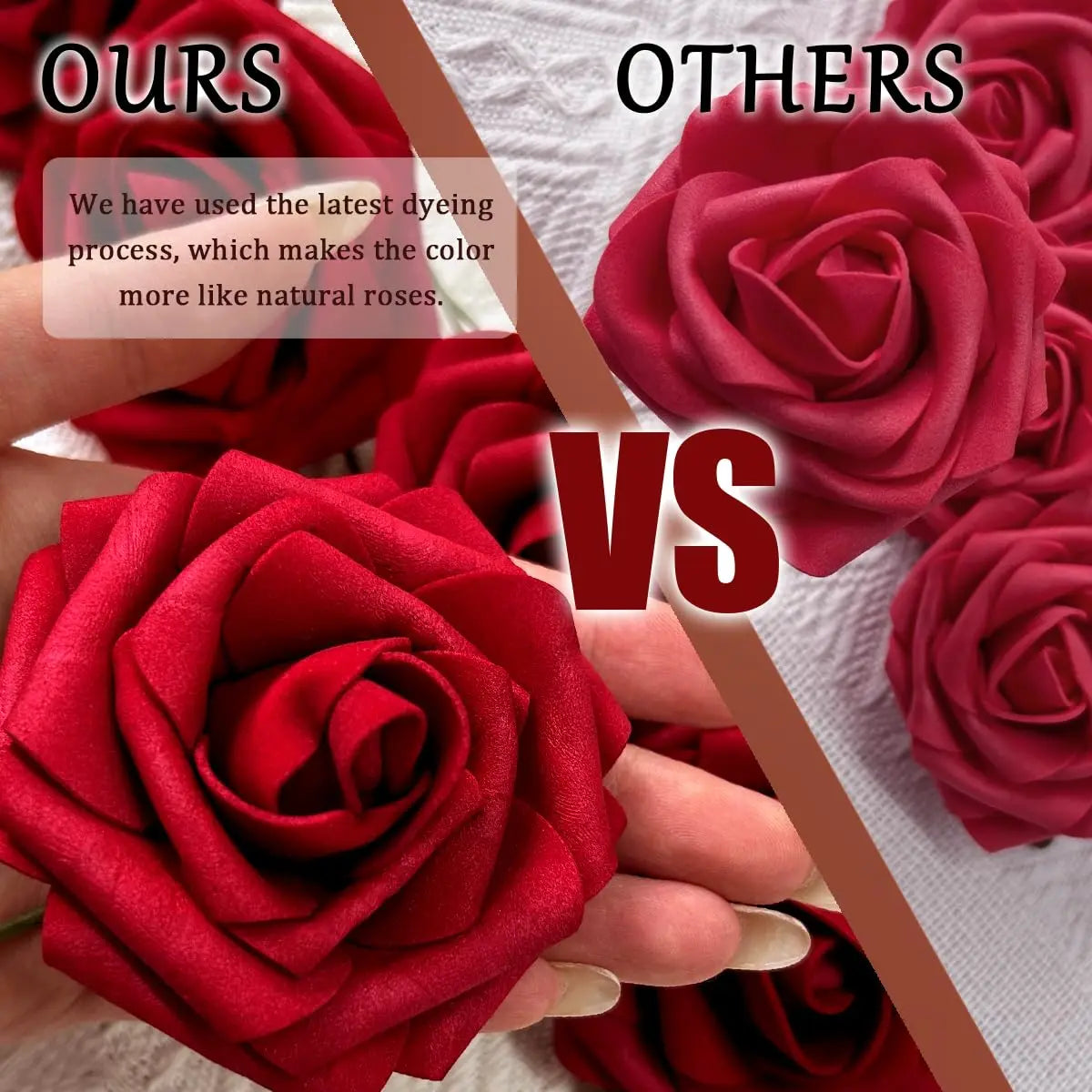 50-200PCS Artificial Roses Flowers Foam Flowers with Stems Fake Roses for DIY Wedding Bouquets Centerpieces Valentine's Day