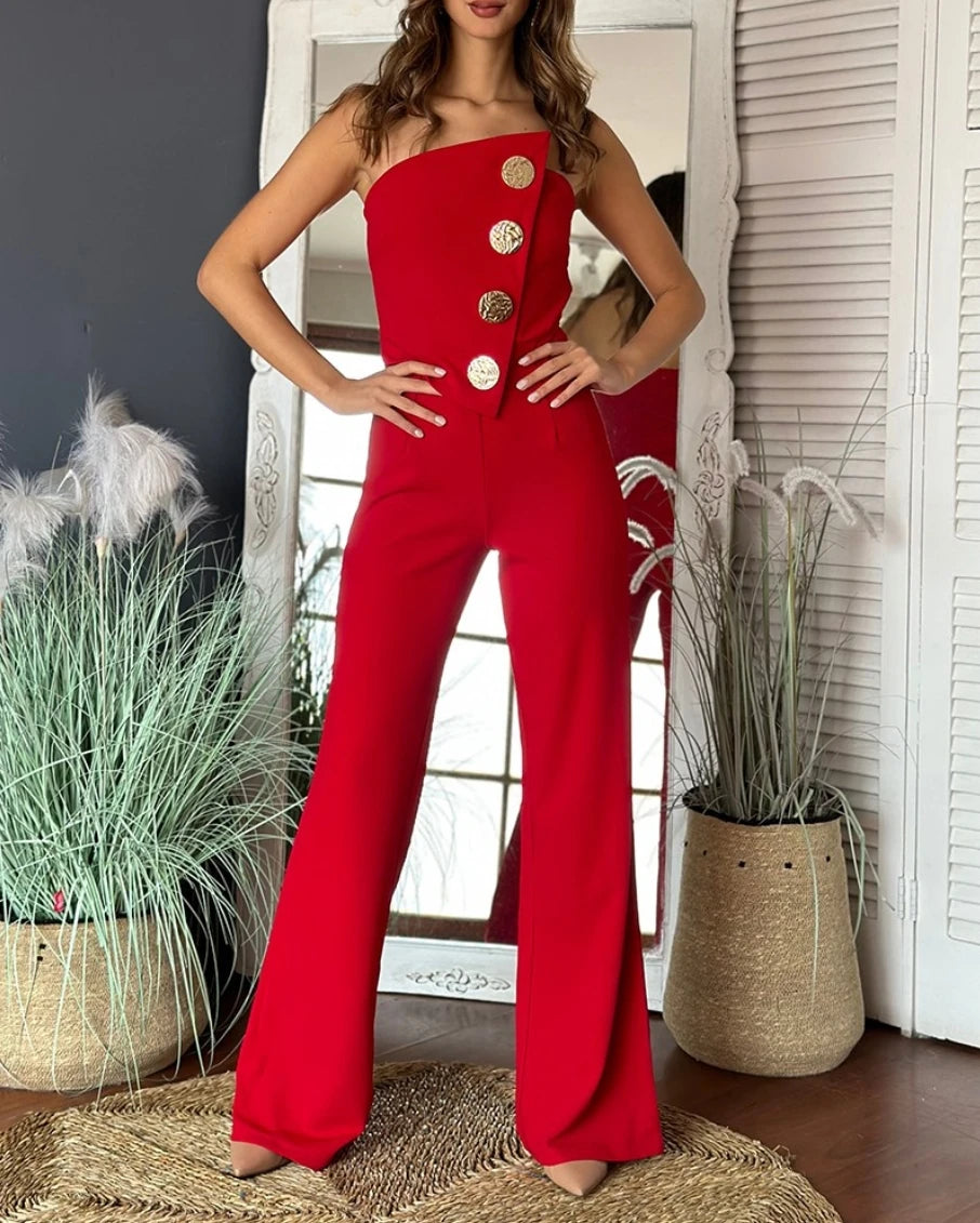 Elegant Jumpsuit for Women Dressy Sexy Off Shoulder Wide Leg Pant Suit One Piece Party Outfits