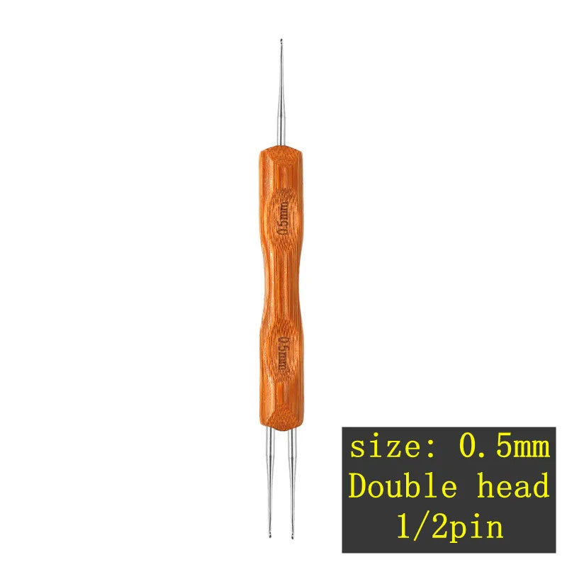 1pcs Wooden Crochet Dreadlocks Braid Needle Feather Wig Hook Needles Threader Knitting Hair Crochet Needles Hair Extension Tools