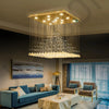 Chandelier K9 Crystal Pendant Ball Square Chandelier Lighting Fixture Raindrop Curtain Glass Chandelier LED Light