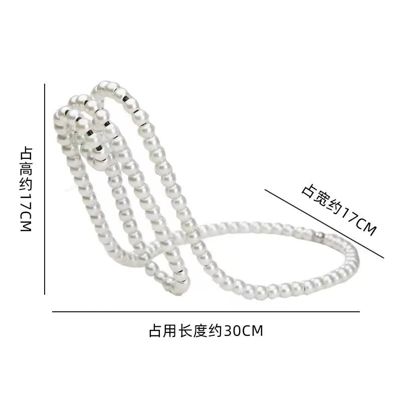 Creative Pearl Necklace Wine Rack Luxury Magic Metal Resin Hanging Suspension Wine Bottle Holder Rack Home Desktop Decoration