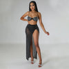 High Waist 2 Piece Bikini Set With Cover Up 2022 Swimsuit Women Print Sleeveless Bathing Suit Beachwear Swimming Biquini New