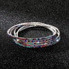 5Pcs/Lot Elastic Crystal Bracelets 2mm Charming Gold Color Crystal Rhinestones Metal Bangle Bracelet Jewelry DIY Gift