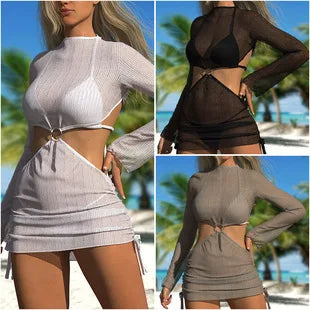 Bikini Swimsuit 2025 New Sexy Slim Fit Backless Swimsuit Hanging Neck Small Lace Split Swimsuit