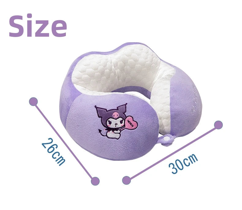 Lovely Kuromi My Melody U-shaped Neck Pillow Kawaii Japanese Style Cinnamoroll Travel Nap Pillow Skin Friendly Thickened Girl