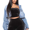 Women Denim Jacket Back Grid Fringe Design Denim Jacket Ladies Spring and Fall Fashion Short Personalized Jacket Coat 2024 New