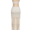 Weird Puss Elegant Women 2piece Set Sexy See Through Thin Tierred Y2K Seashell Tube Top+Wrapped Bandage Skirts Matching Clubwear