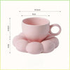 6oz Sunflower Coffee Mug Aesthetic Ceramic Cloud Cup Decorative Saucer Afternoon Tea Water Cup Office Decor Home Mug Drinkware
