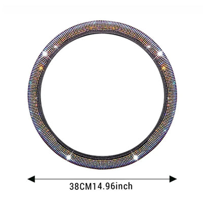 Bling Car Steering Wheel Cover W/ Crystal Diamond Sparkling Car Suv Rhinestones Steering Wheel Protector Vehicle Auto Decoration