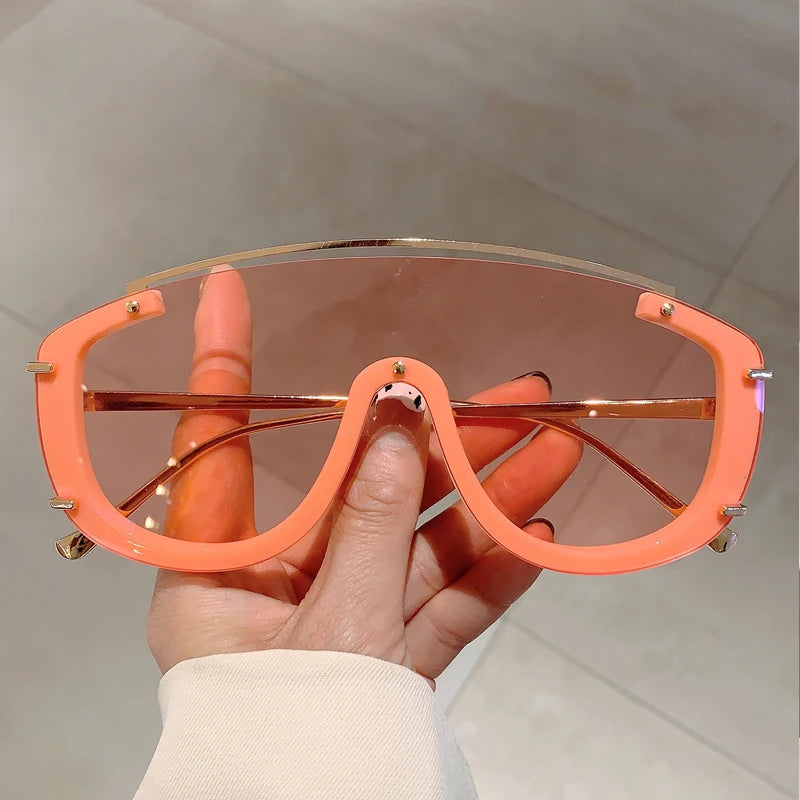 KAMMPT Y2k Stylish Women Sunglasses Fashion Gradient Outdoor Sports Shades Trendy Luxury Brand Design Futuristic Men Sun Glasses