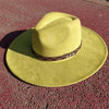 Fedora hat nubuck leather elastic webbing concave top wide brim hat for men and women autumn and winter hat  sombrero hombre