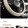 Napa Leather Perforated Patchwork Car Steering Wheel Cover, Non-slip, Breathable, Universal 15 Inch (Approx. 38.1cm)