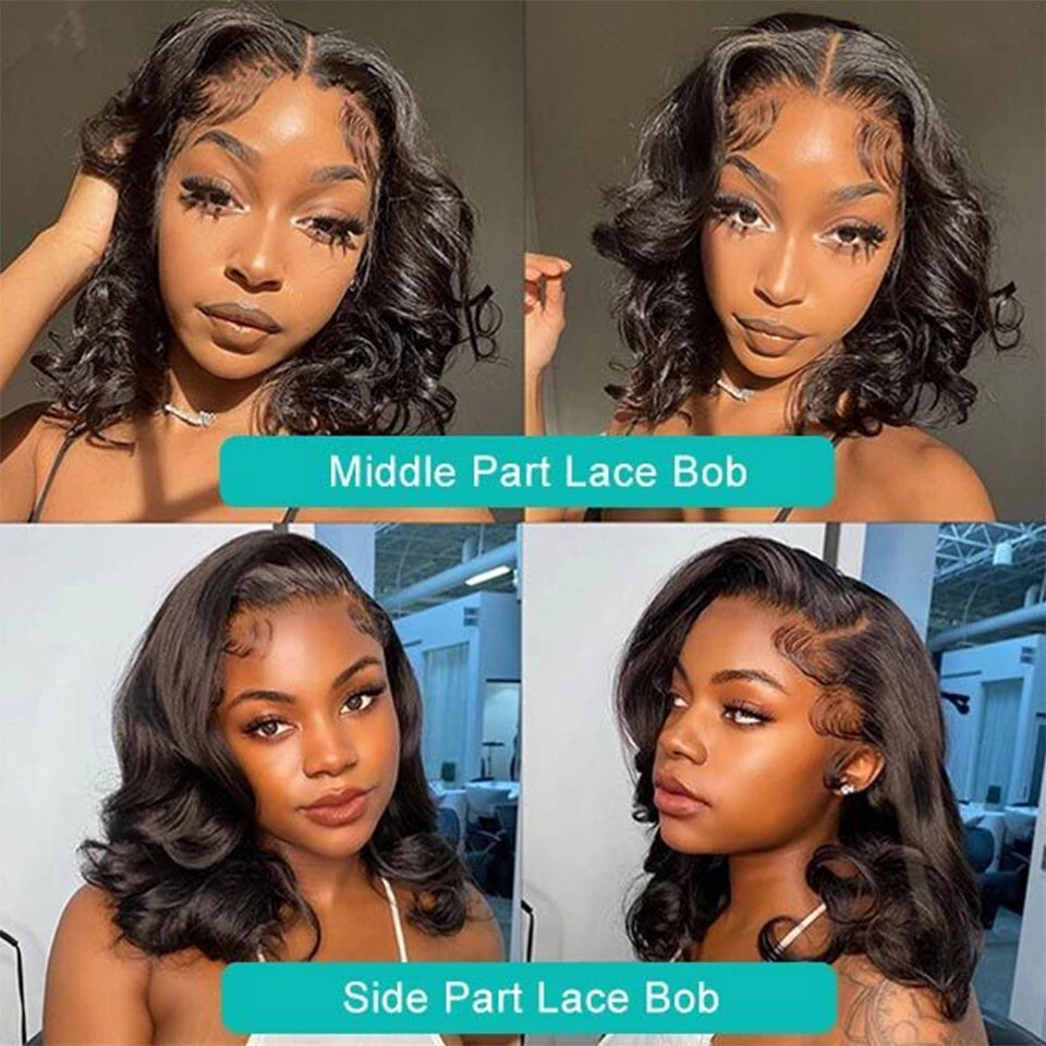 Cheap Body Wave Short Bob Wig Human Hair 13x4 Hd Full Lace Front Wig 10A Grade Virgin Lace Frontal Wigs For Women 180% Density