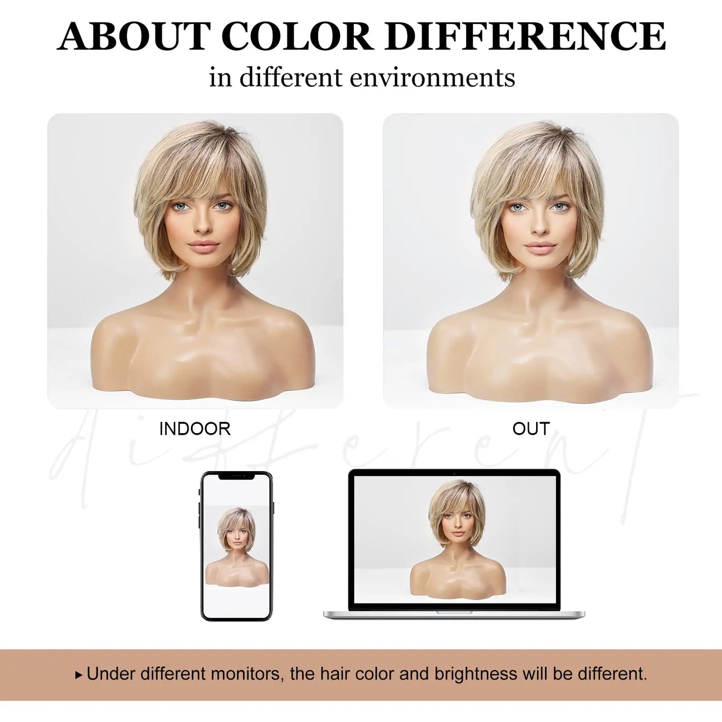 Brown Blonde Mixed Ombre Human Hair Lace Front Wigs Short Wavy Bob Hair Glolden Blonde Remy Human Hair Wig for White Women Daily