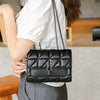 Classic Quilted Detail Square Bag, Solid Color Flap Shoulder Bag, All-Match Chain Bag