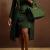 HLJ High Quality Elegant Office Lady Blazer Two Piece Sets Women Lapel Long Sleeve Coat And Slim Dress Outfit Female Clothing