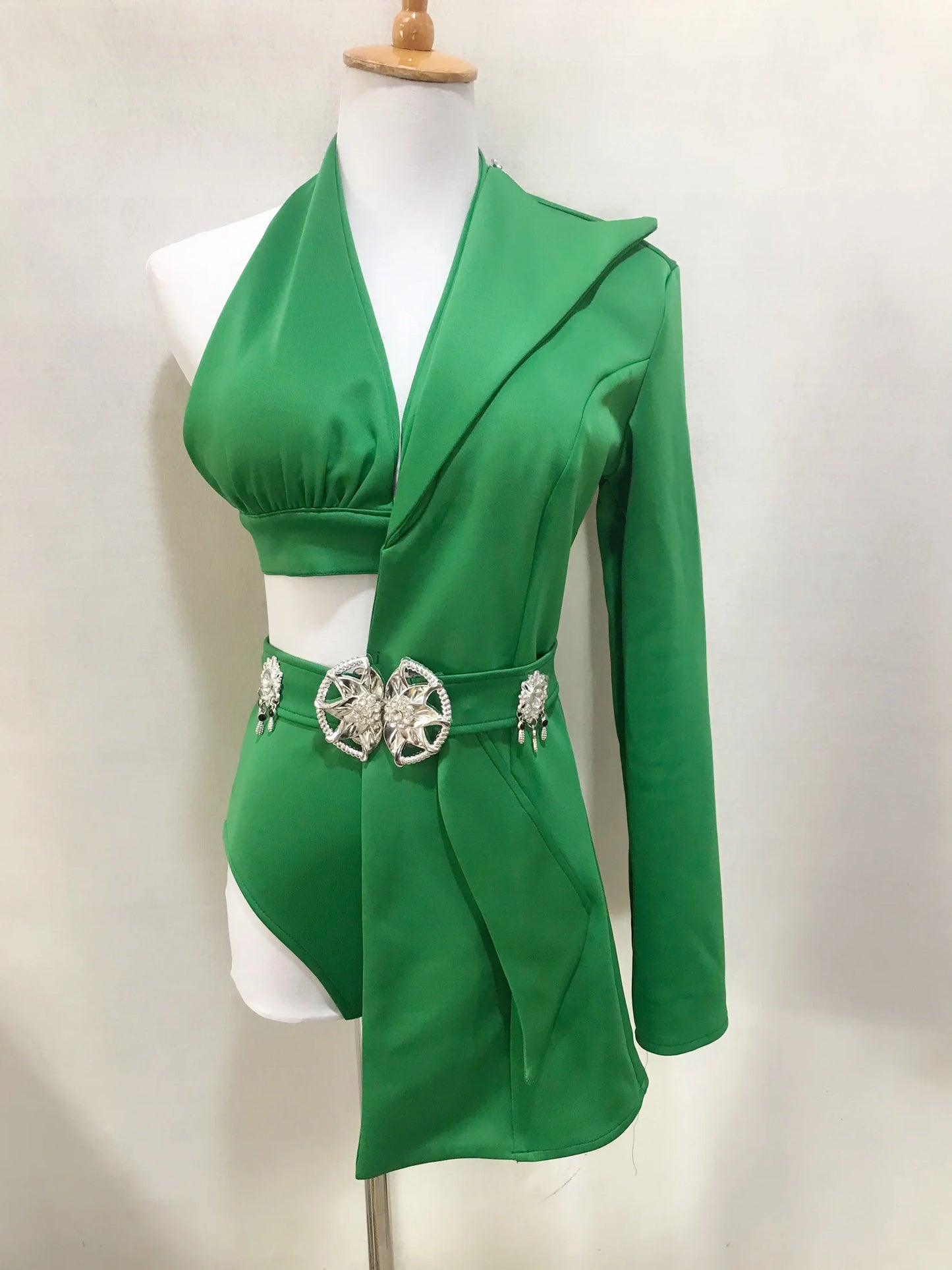 Bar Nightclub Women Singer Dancer Team Stage Performance Clothes Irregular Bikini Blazer Rave Outfit Modern Jazz Dance Costume