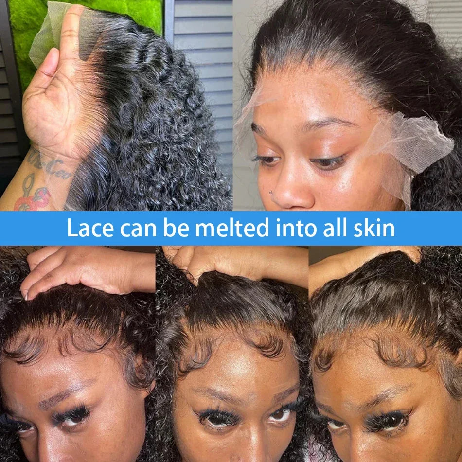 Loose Deep Wave Short Bob Human Hair Frontal Wigs Curly 13x4 4x4 Transparent Lace Front Wig 180 Density Brazilian Remy For Women