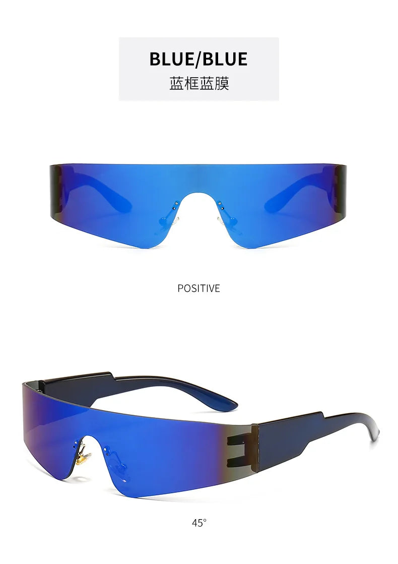 New Fashion Colorful Sports Sunglasses Women Cyberpunk Frameless Sun Glasses Anti Ultraviolet Driving Shades UV400 Oculos De Sol