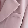 Autumn Notched Collar Open Stitching Blazer Vintage Women Full Sleeve High Waist Short Suit Cool Girl Coat Outwear