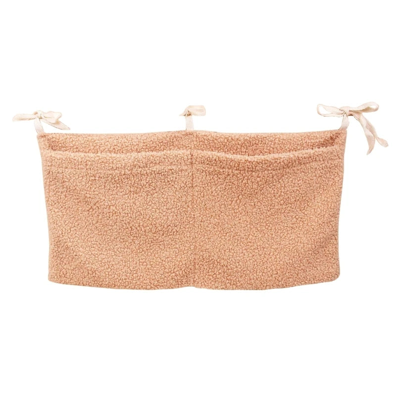 New Thick Plush Baby Crib Hanging Storage Bag Portable Double Pockets Newborn Cot Toy Organizer Bag Bed Headboard Storage Pouch