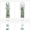 Sylcue Wizard of Oz Elegant Retro Tie-Dyed Fresh Print Deep V-neck Halter Dress Waist-Slimming Long Dress Summer