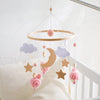 Baby Crib Mobile Bed Bell Rattle Toys Wooden Crochet Stars Pendant Bed Bell Toys Newborn Comfort Crib Bracket Hanging Toys Gifts