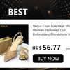 Venus Chan Newest INS Style Peach Color Rhinestone Elegant High Heels Nigeria Popular Design African Ladies Shoes And Bag Set
