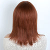 Lekker 12" Short Brown Wolf Cut Straight Bob Human Hair Wigs With Bangs For Women Brazilian Remy Hair Ready to Wear Glueless Wig