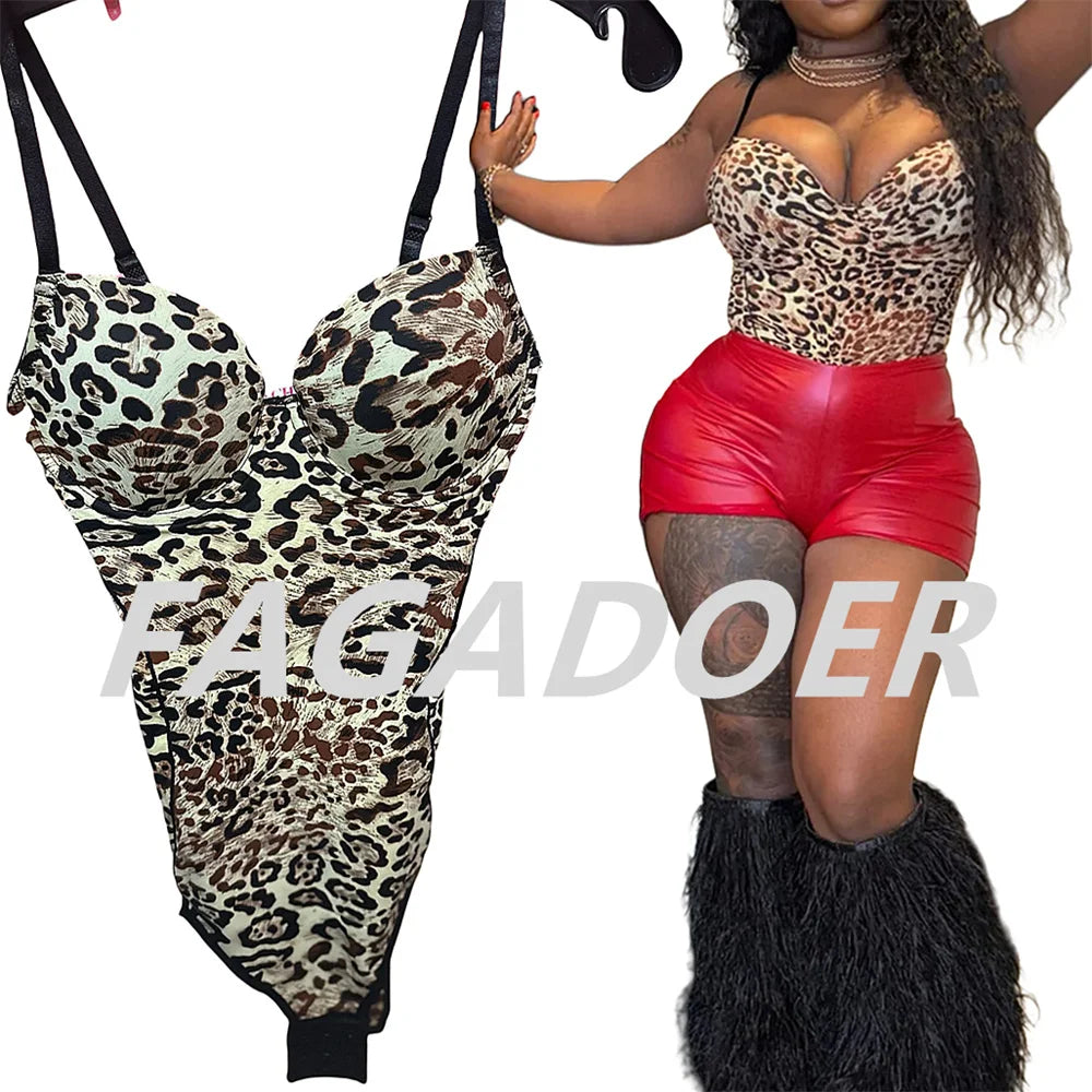 FAGADOER Sexy Solid V Neck Spaghetti Strap Bodysuits Women Sleeveless Backless High Stretchy Bodycon Rompers Female Clubwear new