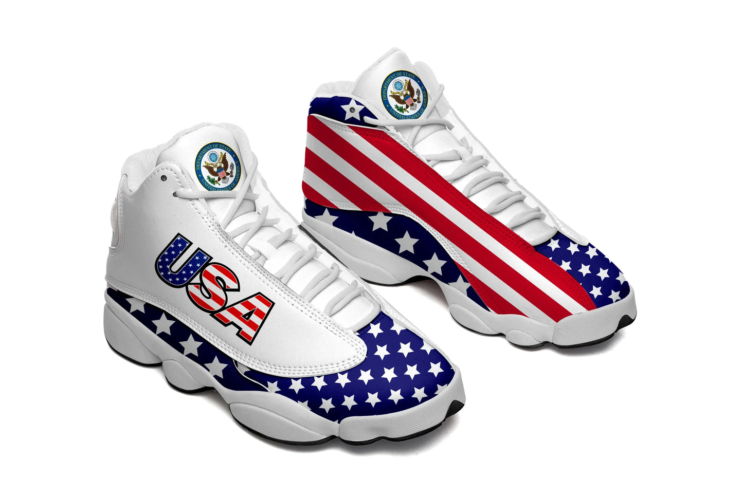 Dropshipping Print On Demand Custom Basketball Sneaker USA United States Flag Custom Print POD Shoes Custom Shoes
